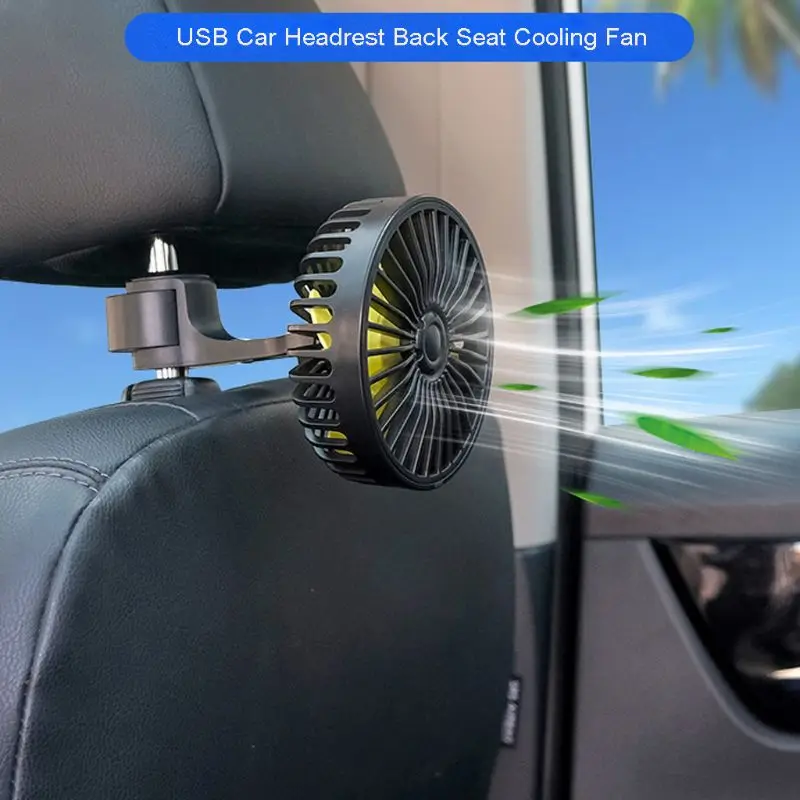Universal Bil Krog Bil bagsædet Hovedstøtte 3 Hastighed 5V USB-Ventilator Med Switch Aircondition, Ventilator til Bil, Lastbil SUV Båd