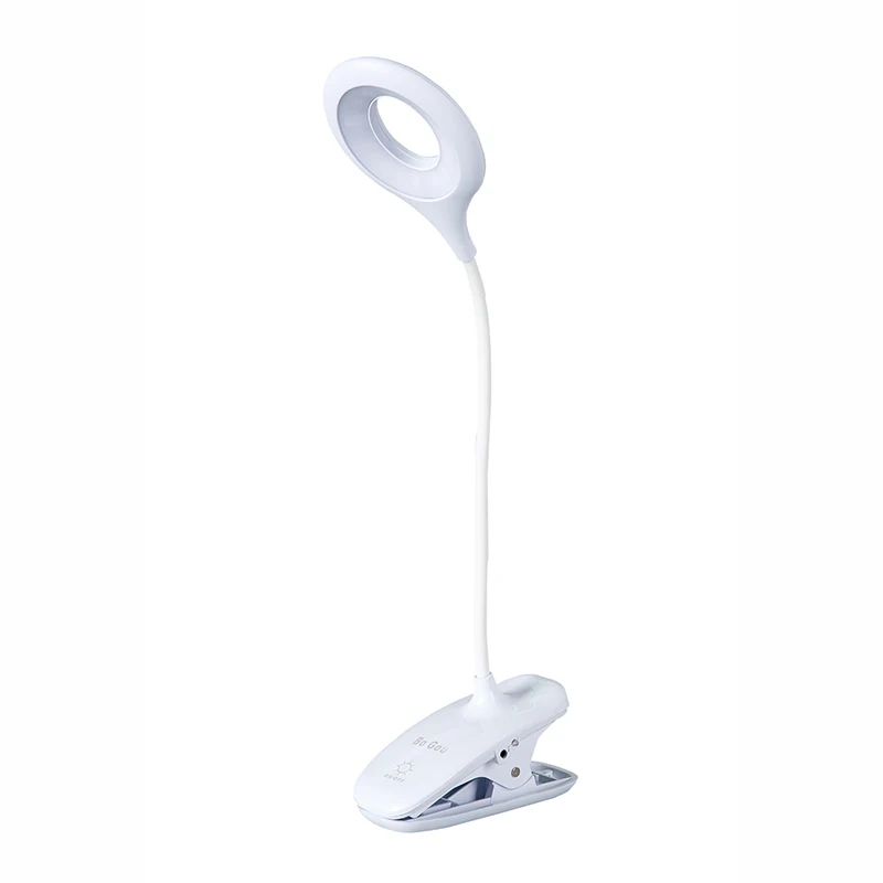 USB-Genopladelige Led-bordlampe Fleksibel Svanehals Touch Dæmpning bordlampe Clip Light Til Soveværelset Læse-Skrive-3 Tilstande Lys