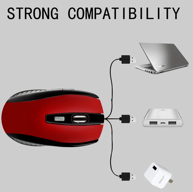 USB Wireless Mouse Wireless Laser Indbygget, Genopladeligt Batteri Til Bærbare PC med opladning kabel-Gaming Computer