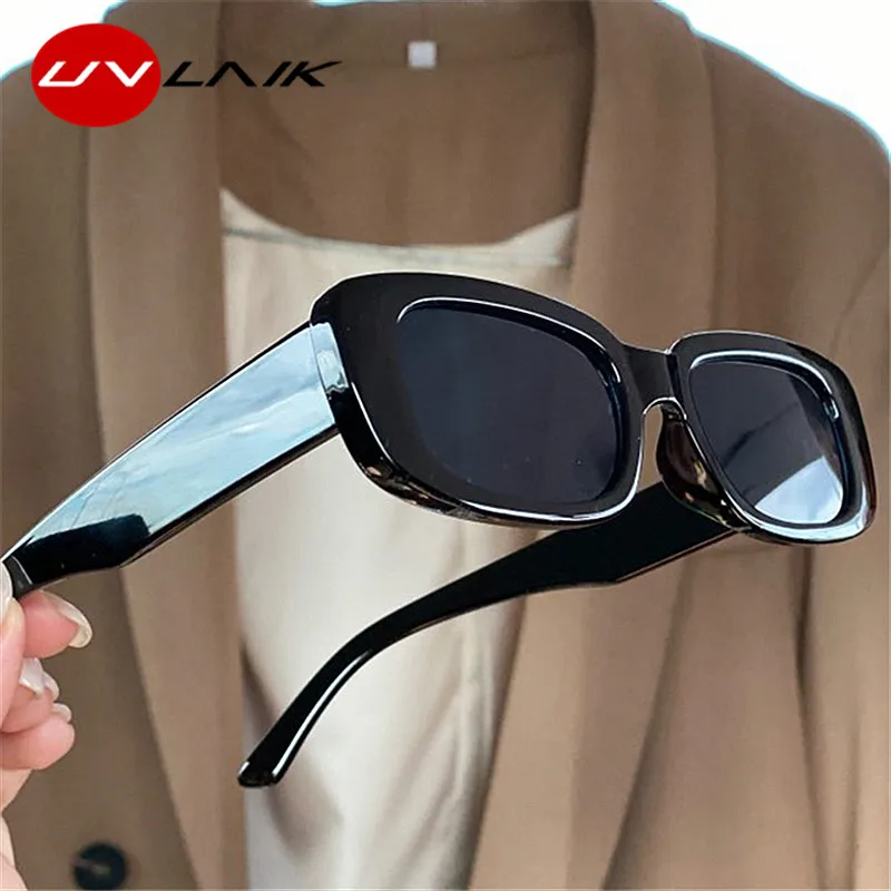 UVLAIK Rektangel Solbriller Kvinder Retro Små Mænds solbriller rihanna Briller Vintage Briller Nuancer UV400 Spejl