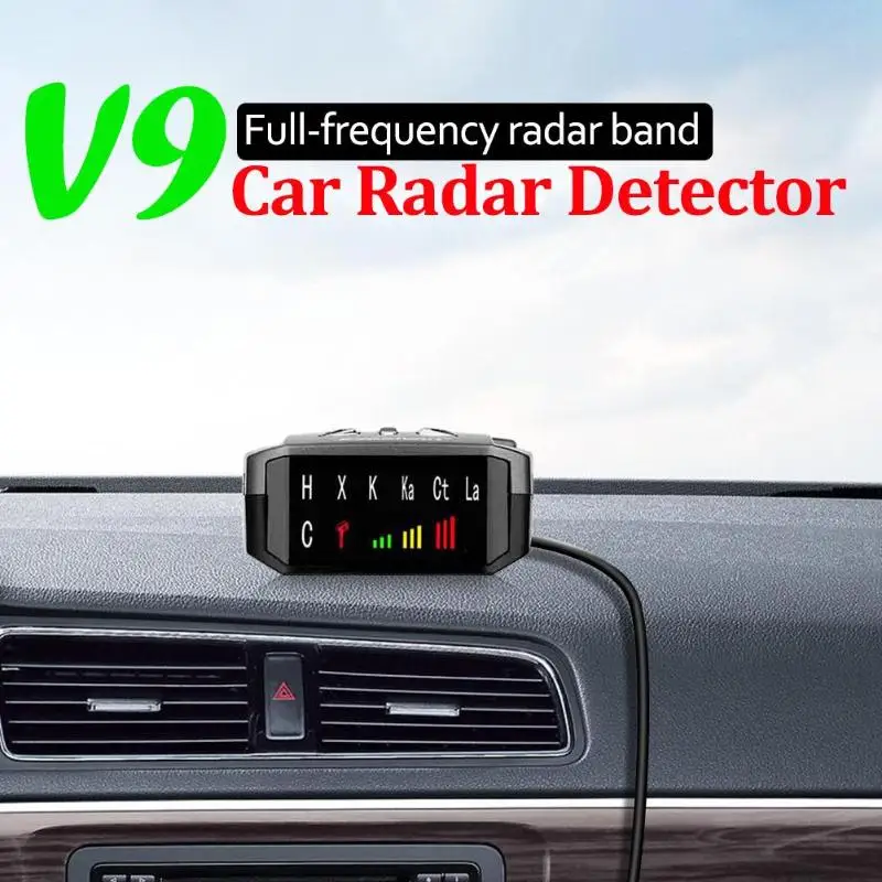 V9 12V Bil Radar Detektor engelsk russisk Digital Display Auto Hastighed Stemme Alarm Advarsel, Hastighed, Kontrol X K Ka Band Anti Slip Mat