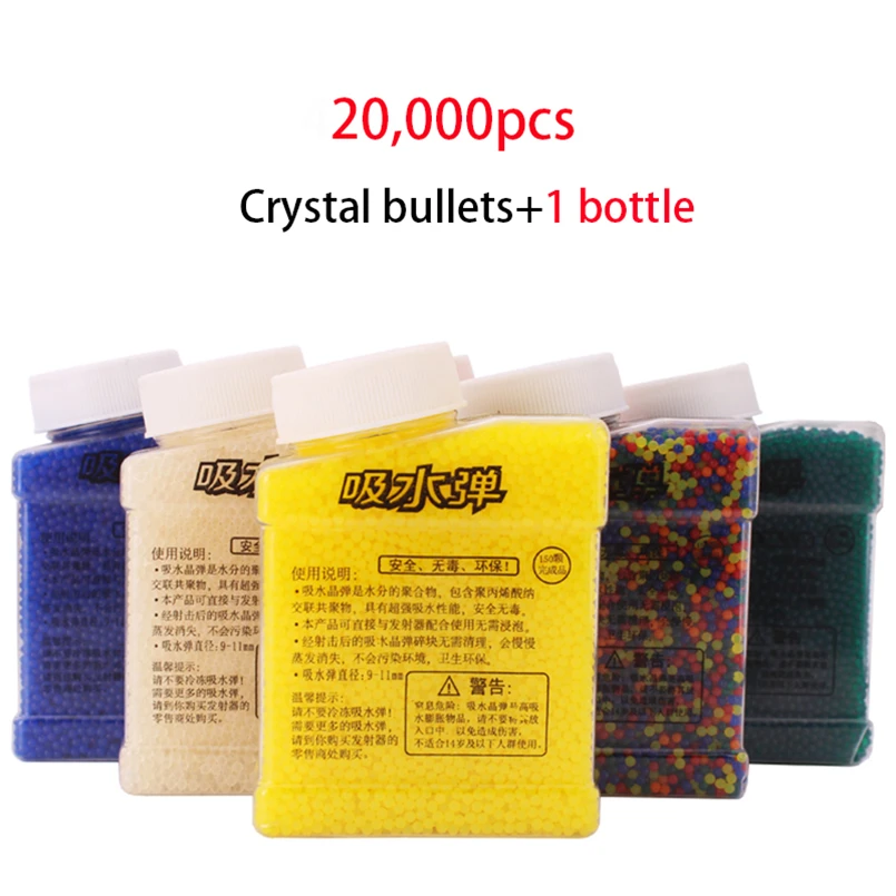 Vand Bullet Paintball 1 Flaske & 20000Pcs Farve Blød Pistol Kugle Pistol Tilbehør, Bolde Crystal Mudder, Jord Toy