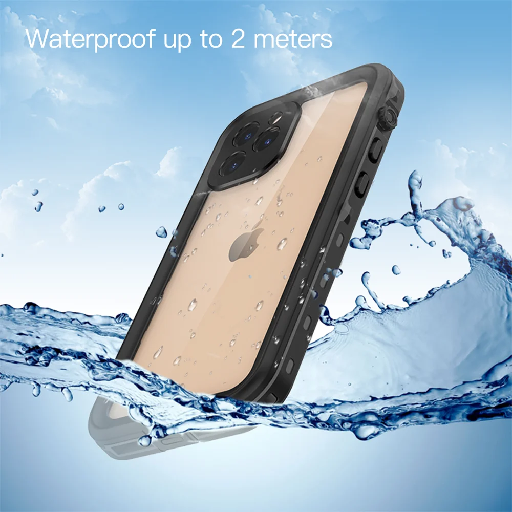 Vandtæt etui til iPhone 12 Pro Svømning, Dykning Udendørs Stødsikkert etui til iPhone 11 Pro Max antal XR XS Antal Fuld Beskyttelse Capa