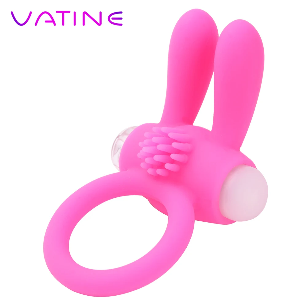 VATINE Kanin Vibrerende penisring Chokerende Cocking Vibrator Forsinke Ejakulation Silikone sexlegetøj til Mænd Voksen Produkter