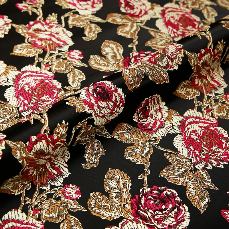 Vintage damask brocade jacquard stof efterligning silke tøjet stof materiale til at sy cheongsam og kimono