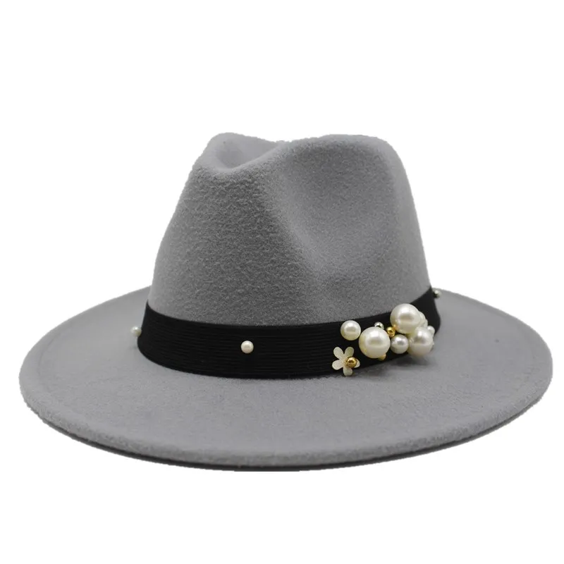 Vinter Dame Filt Hat med Bred Skygge Efterligning Uld Fedora Hatte Jazz Hat Klassisk Følte Floppy Cloche Cap Top Hat Chapeau 14 farver