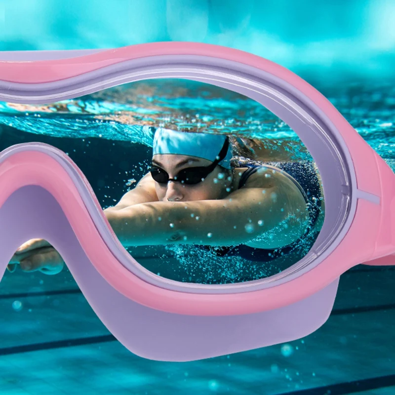Voksen Stor Ramme Svømning Briller Brillerne, Anti-tåge-og Vandtætte Konkurrence Svømning Glas Professionelle Svømme Briller Dykning Briller