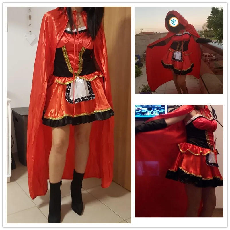Voksne Kvinder, der er af Høj Kvalitet og sexet kjole Halloween Little Red Riding Hood kostume prinsesse dress kjole-kappe Bar Spil Cosplay kostume