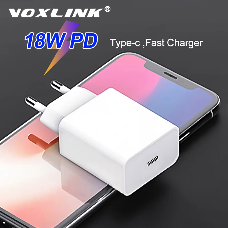 VOXLINK PD Hurtig USB Type-c 18W QC3.0 Væg Oplader/Rejse USB-C Oplader Til iPhone x xs-xr 8 Xiaomi Samsung, Huawei USB-C Oplader