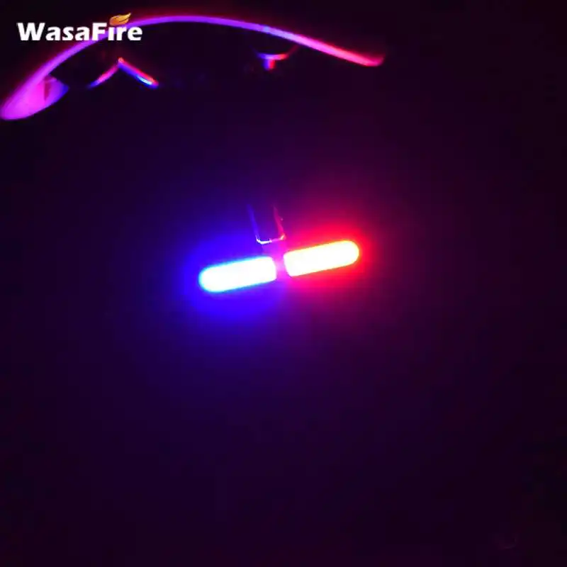 Wasafire 4 Tilstande Rød Blå Cykel Nat Cykling Bageste Lys Politiet LED Baglygte USB-Genopladelige Cykel baglygten Sikkerhed