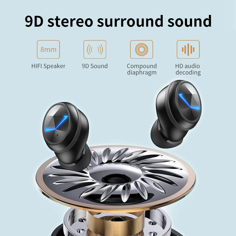 WELESS 2020 Nye TWS Bluetooth Øretelefoner 9D Stereo Noise Cancelling Sport Spil Sweatproof Øretelefoner Headset af Høj Kvalitet