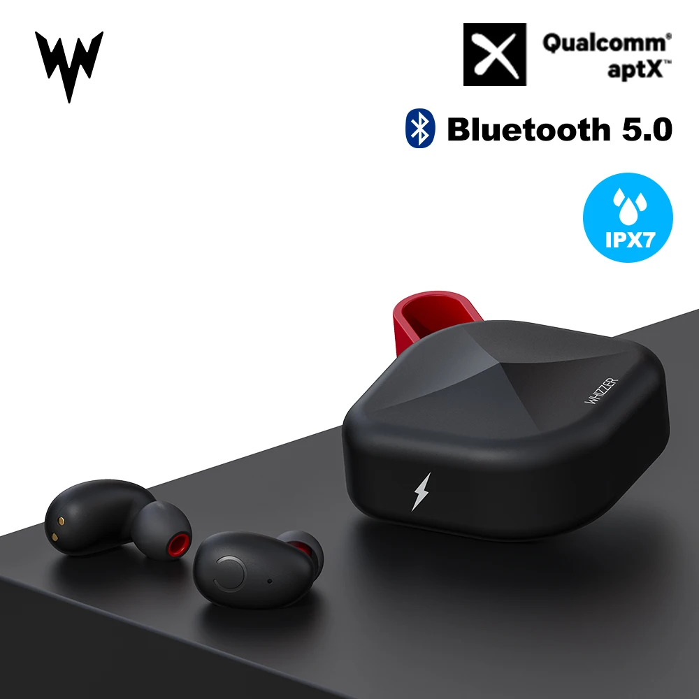 Whizzer B6 IPX7 Vandtæt Opgradere TWS Hovedtelefoner Trådløse Bluetooth Øresnegl 5,0 Støtte Aptx/AAC 45h Spilletid Til iOS/Android