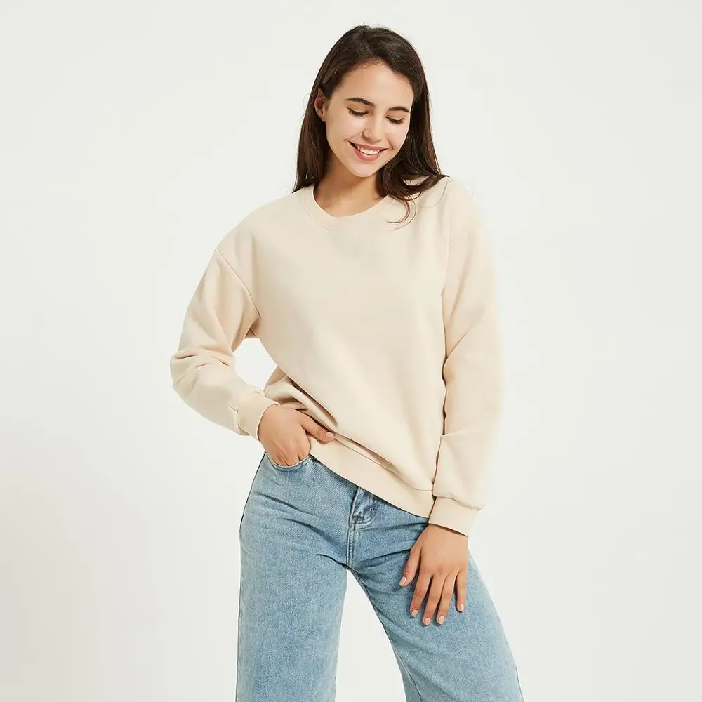 Wixra Vinter Nye Behagelige Sweatshirts Kvinder Tyk Langærmet Shirt Ensfarvet Plus Pullovere For Kvindelige Efteråret