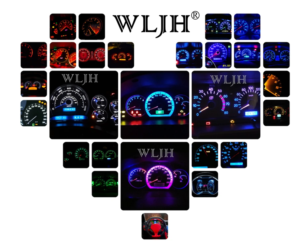 WLJH 10x Canbus Lys T5 LED 73 74 2721 Pære PC74 Twist Lock Stik Dash Lampe på instrumentpanelet Cluster Lys for Honda