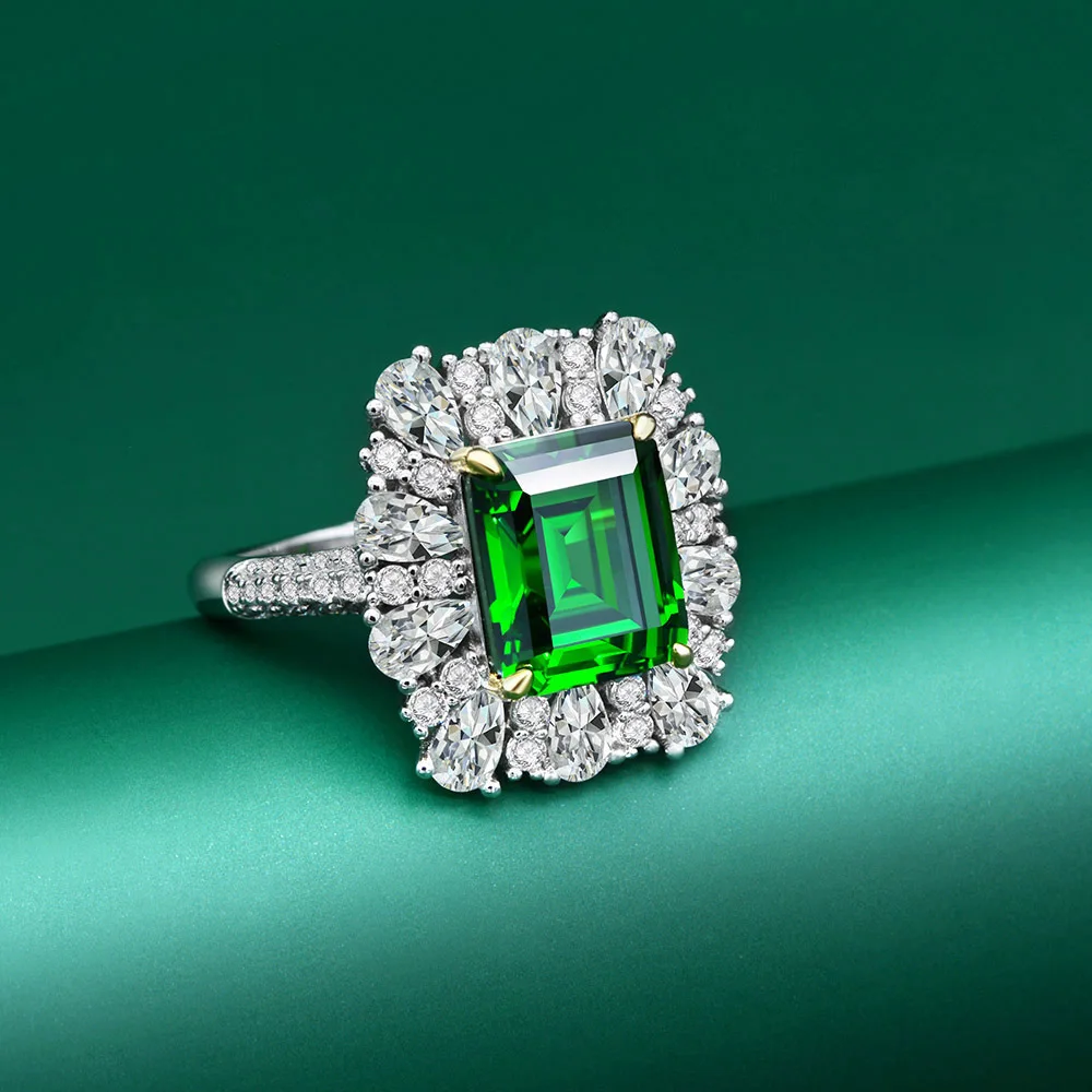Wong Regn 925 Sterling Sølv Skabt Moissanite Smaragd-Ædelsten, Diamanter Wedding, Engagement Ring Fine Smykker Engros
