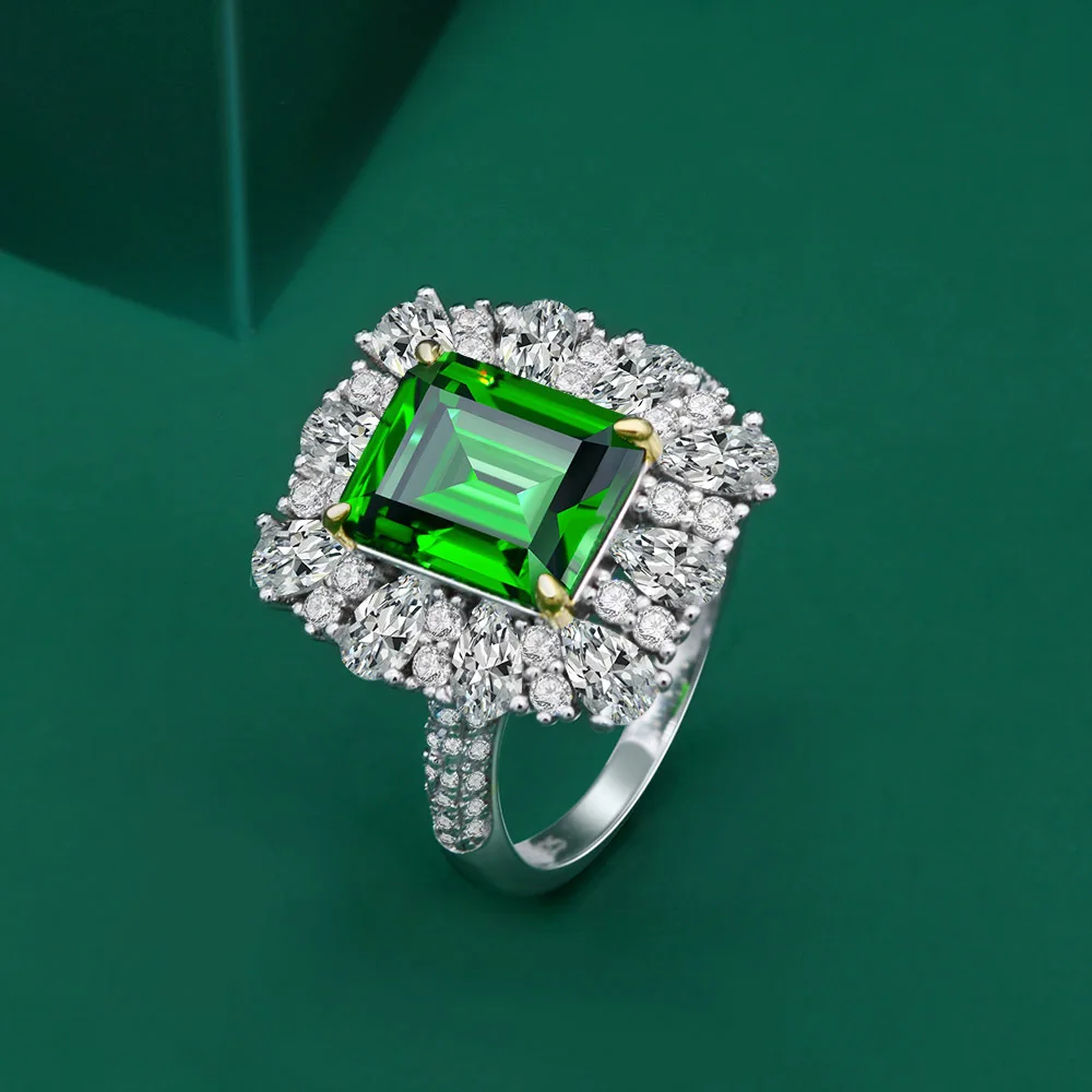 Wong Regn 925 Sterling Sølv Skabt Moissanite Smaragd-Ædelsten, Diamanter Wedding, Engagement Ring Fine Smykker Engros