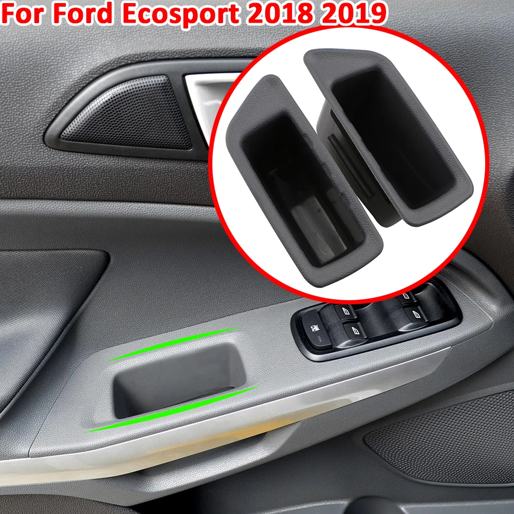 Xburstcar for Ford Ecosport 2018 2019 Bil Foran Bageste opbevaringsboks Container Sag Tilbehør ABS Bil Indvendig Dør Armlæn