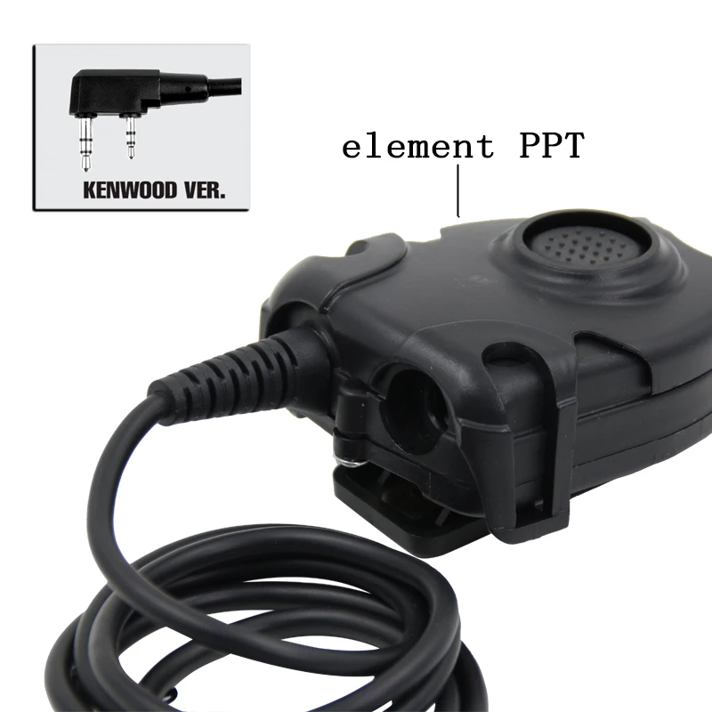XIERDE Peltor TOT-Headset Adapter for Z Taktiske Bowman Elite II HD01 HD02 HD03 H50 H60 til Kenwood BaoFeng UV-5R walkie talkie