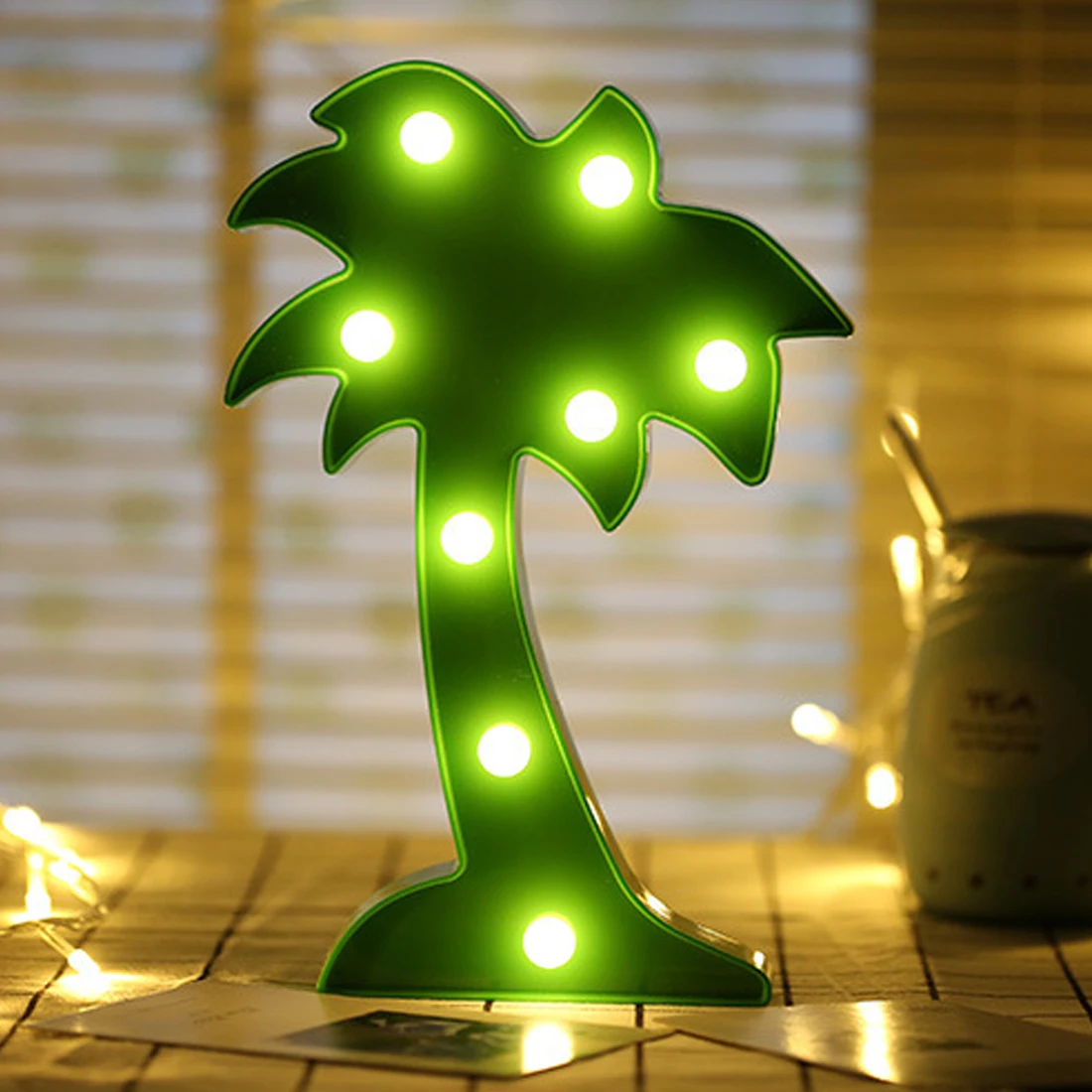 Xmas udsmykning Giraf Tegnefilm Tabel LED Nat Lys 3D Jul Kokos Træ Hjem Natten Fest Dekoration bordlampe Til Børn
