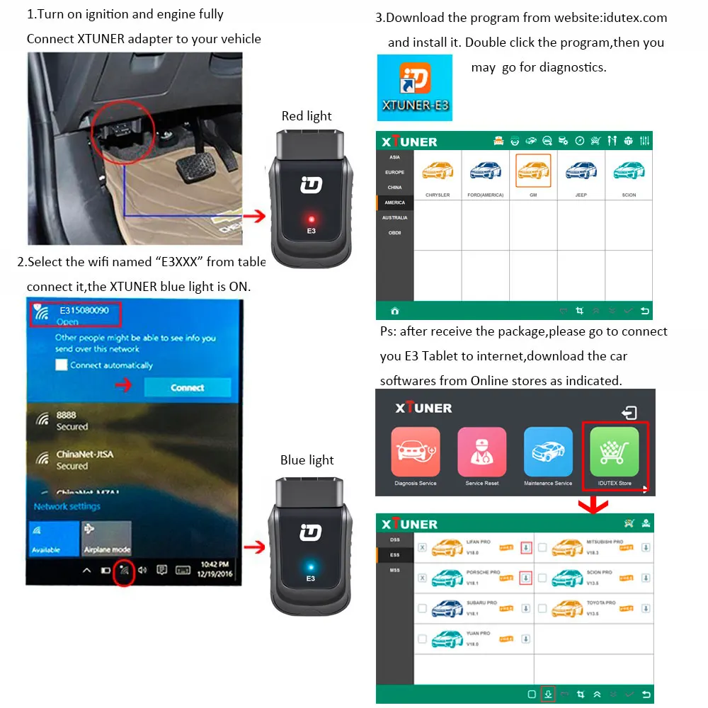 XTUNER E3 Bil Diagnostisk Værktøj V11.6 Fuld System WIFI Auto Diagnostics obd2 scanner ABS SRS-Airbag ODB Diagnostiske Scanner til Bil