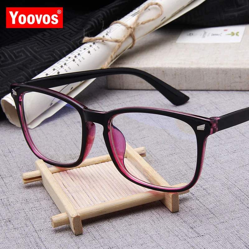Yoovos 2021 Briller Kvinder Brand Design Briller Til Kvinder Blå Lys Briller Retro Gennemsigtige Briller Ramme Square Okulary