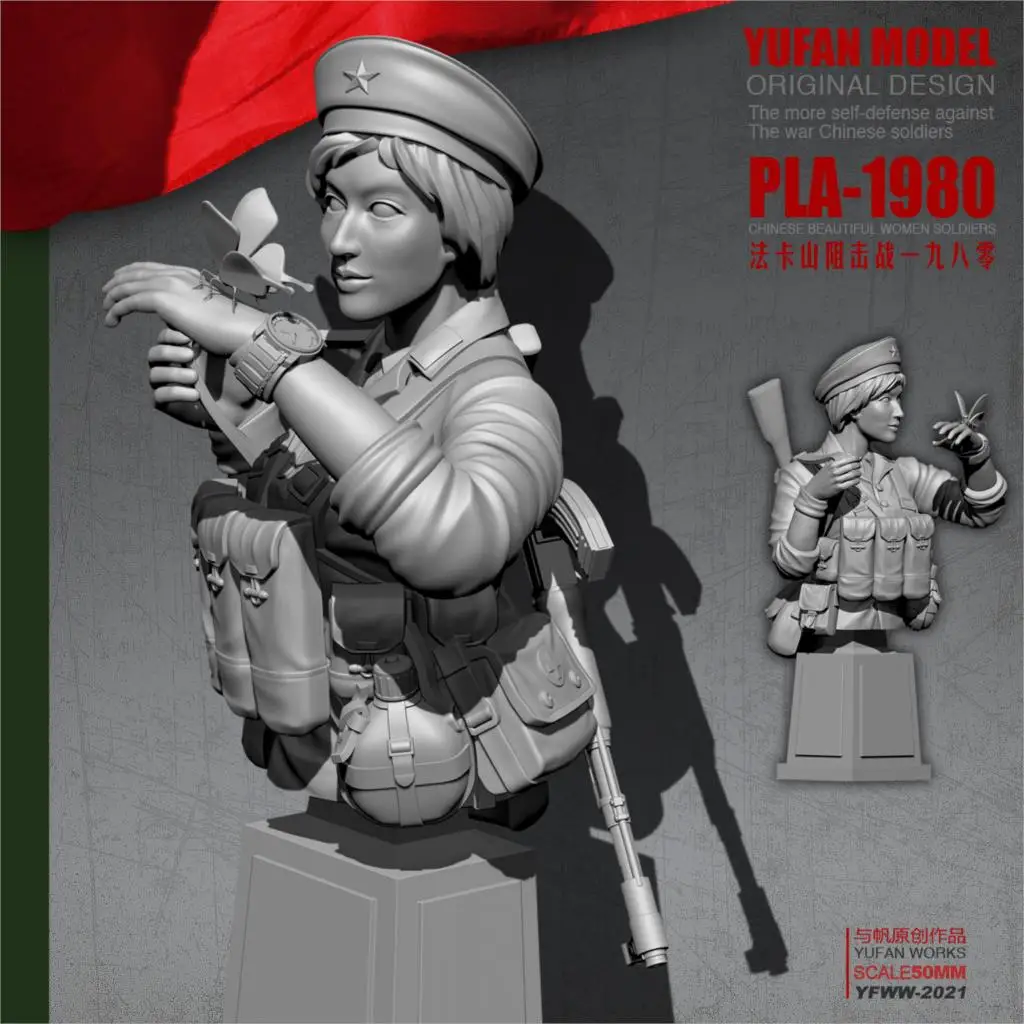 YuFAN Model 1/18 Harpiks Bust Kvindelige soldat mountain lion, harpiks kits YFWW-2021
