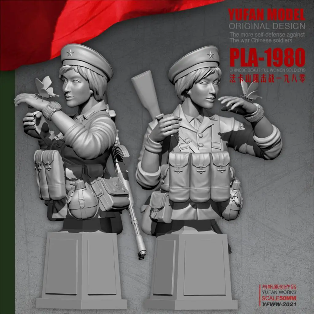 YuFAN Model 1/18 Harpiks Bust Kvindelige soldat mountain lion, harpiks kits YFWW-2021