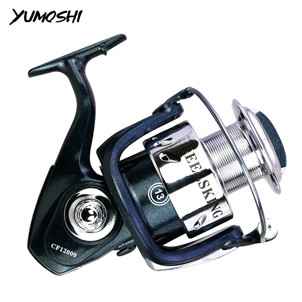 YUMOSHI 10000 12000 fiskehjul Metal Spool-Spinning Hjul Saltvand 13+1BB 3.9:1 Fiskeri Tilbehør Havet Rustfrit Stål Håndtag