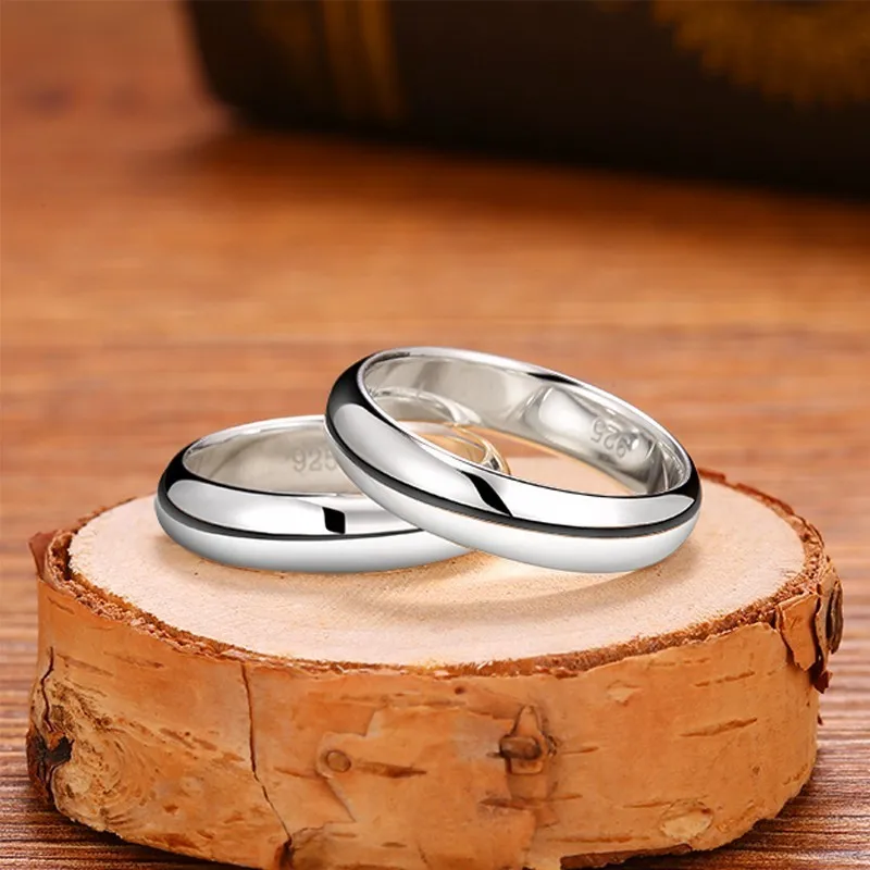 ZABRA 925 Sterling Sølv, med Glat Simpel brudepar Ringe til Mand eller Kvinde Gave 5mm Bred Bryllup Band Ring