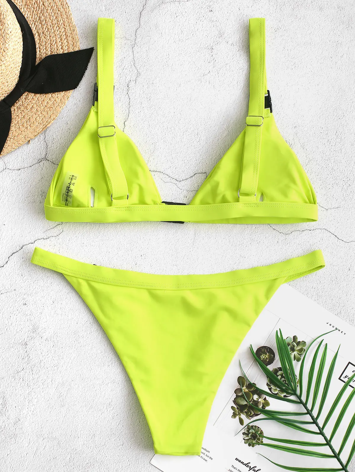 ZAFUL Neon Springet Front Lukning Bikini Badedragt Sommer Bikini Low Cut-Bikini Lav Talje Bikini Beach Kvinder Badetøj 2020 Ny