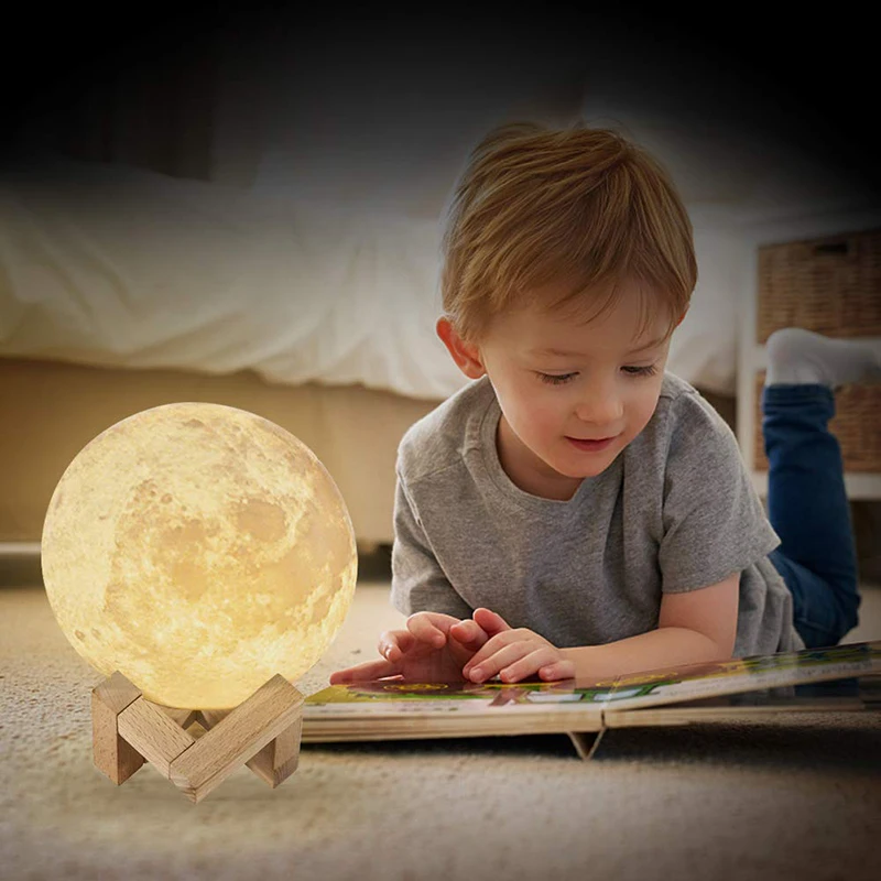 ZK20 LED Nat Lys 3D-Print Moon Lamp Genopladelige Farve Ændre 3D-Light Touch Moon Lamp Børn er Lys for Dropshipping