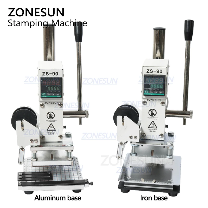 ZONESUN ZS-90 varmeprægning Tryk på Maskine Manual Bronzing Embosser For PVC-Kort, Læder, Papir, Træ tryk træner Branding Jern