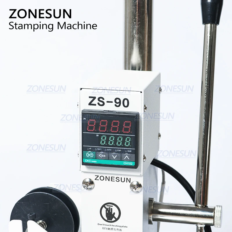 ZONESUN ZS-90 varmeprægning Tryk på Maskine Manual Bronzing Embosser For PVC-Kort, Læder, Papir, Træ tryk træner Branding Jern